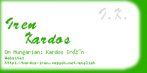 iren kardos business card
